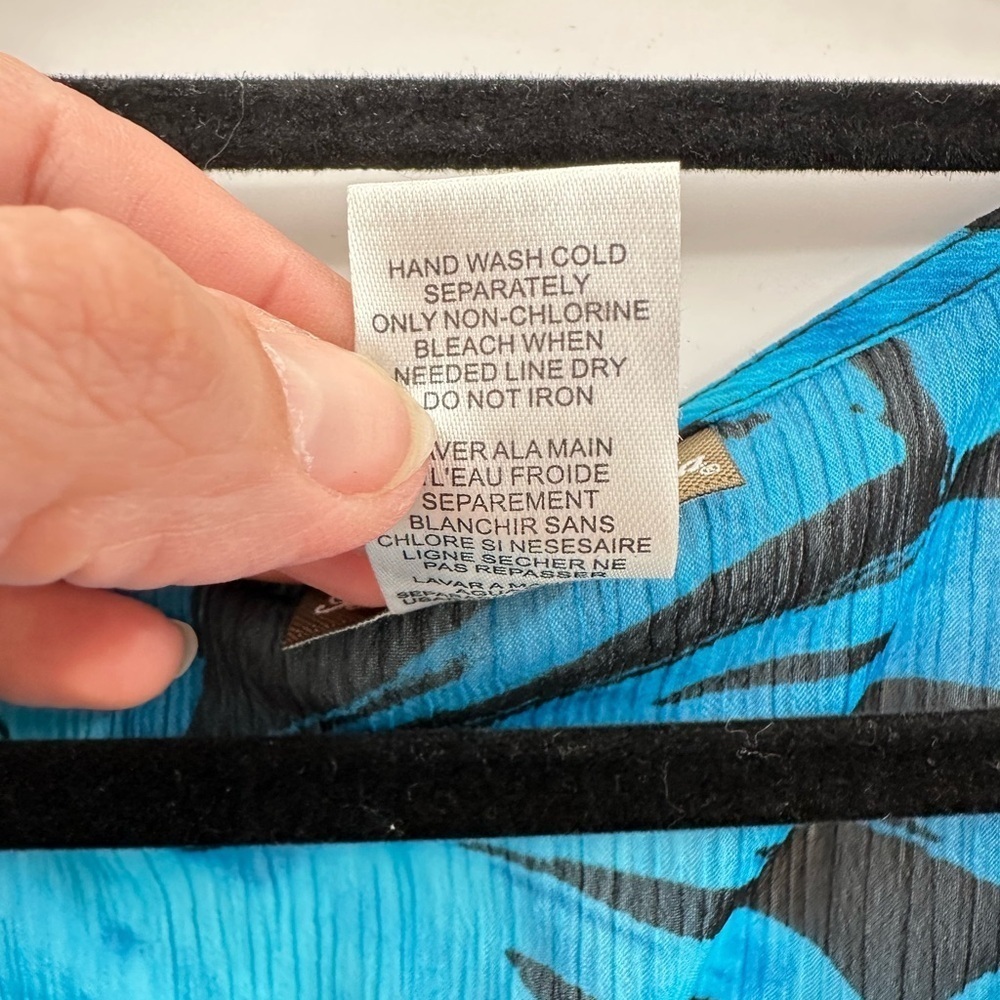 TOMMY BAHAMA Coastal Vacation Blue-black woman leaf beach summer swim cover S - Picture 5 of 11